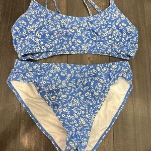 Floral Blue Bikini Set NEVER WORN